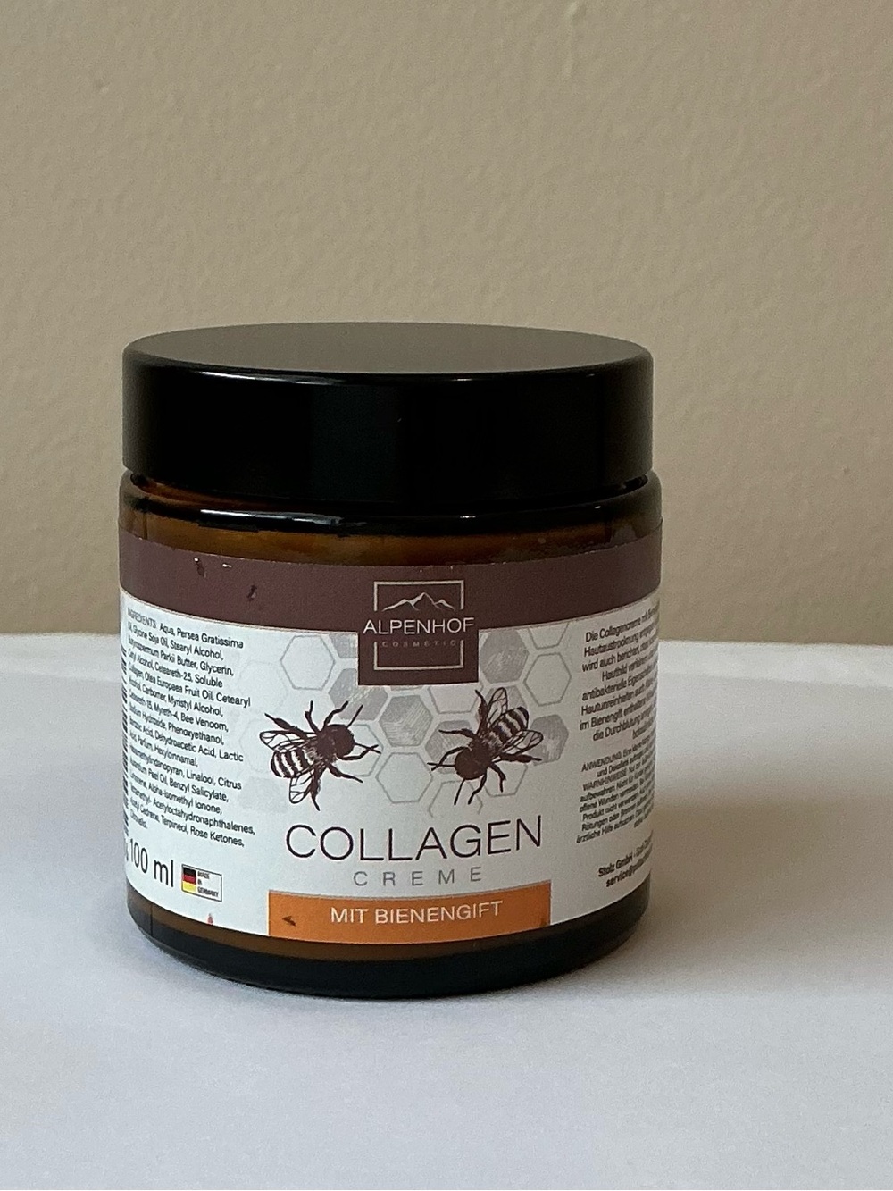 Alpenhof Collagen Cream with Bee Venom 100ml German Skincare Face & Décolleté